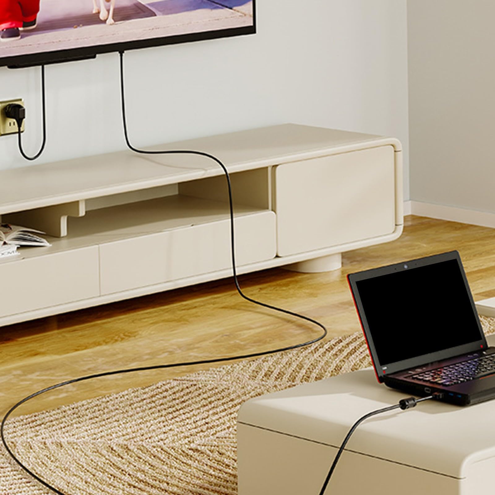 Kabel HDTV do HDTV High Speed z dwoma rdzeniami ferrytowymi do transmisji sygnału 4K UHD z ochroną przed zakłóceniami
