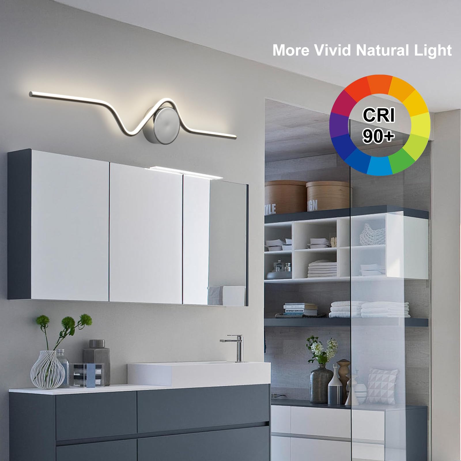GEADI Applique LED Parete Interno, 16W 87cm Lampada da Parete Moderna Creativo, Lineare Lampada a Muro Dimmabile per Camera da Letto, Soggiorno, Corridoio, Cucina