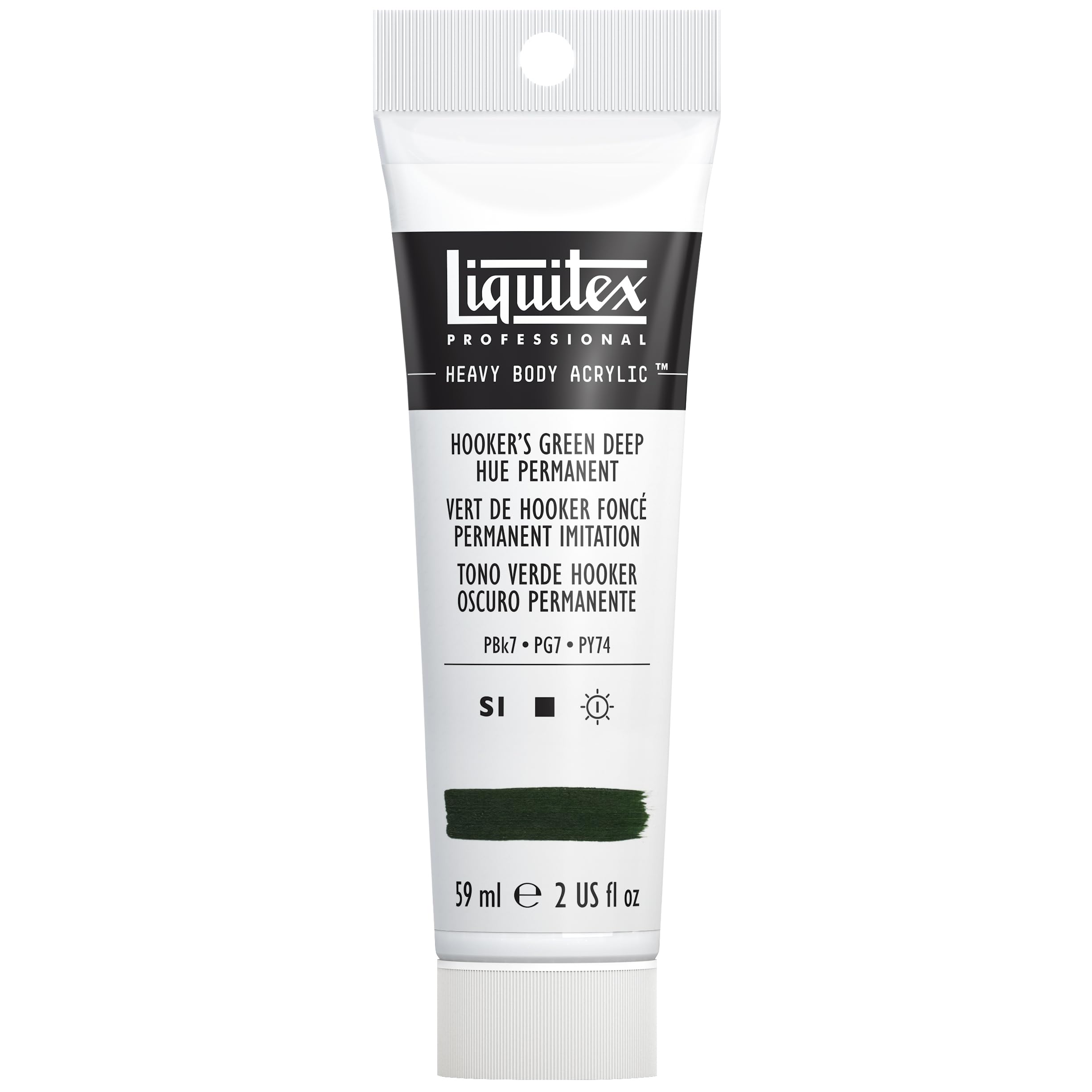 Liquitex 1045225 Professional Heavy Body Acrylfarbe in Künstlerqualität mit ausgezeichneter Lichtechtheit in buttriger Konsistenz, 59ml Tube - Hookers Grün dunkel permanent Imit.