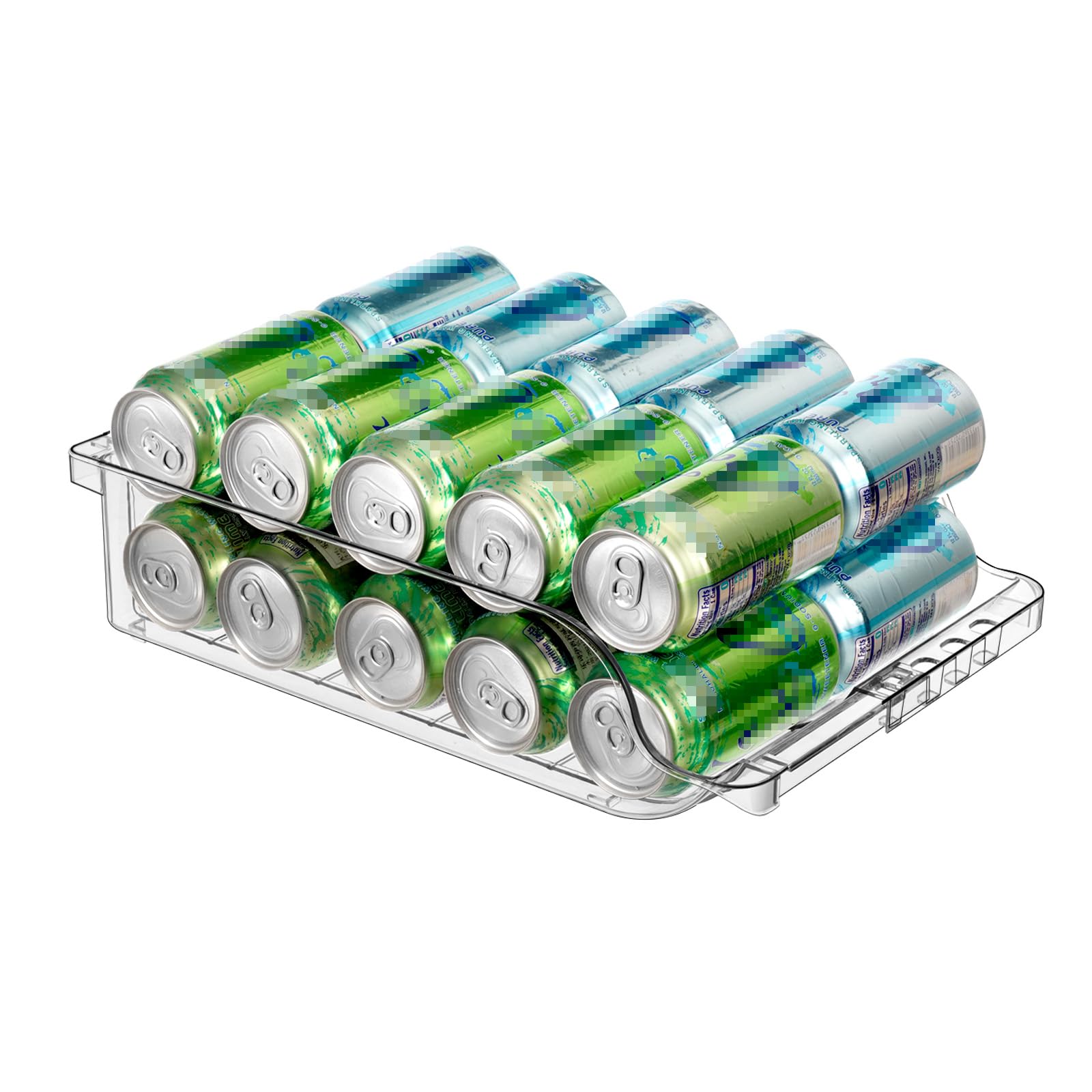 Organiseur de canettes de soda réglable transparent pour réfrigérateur