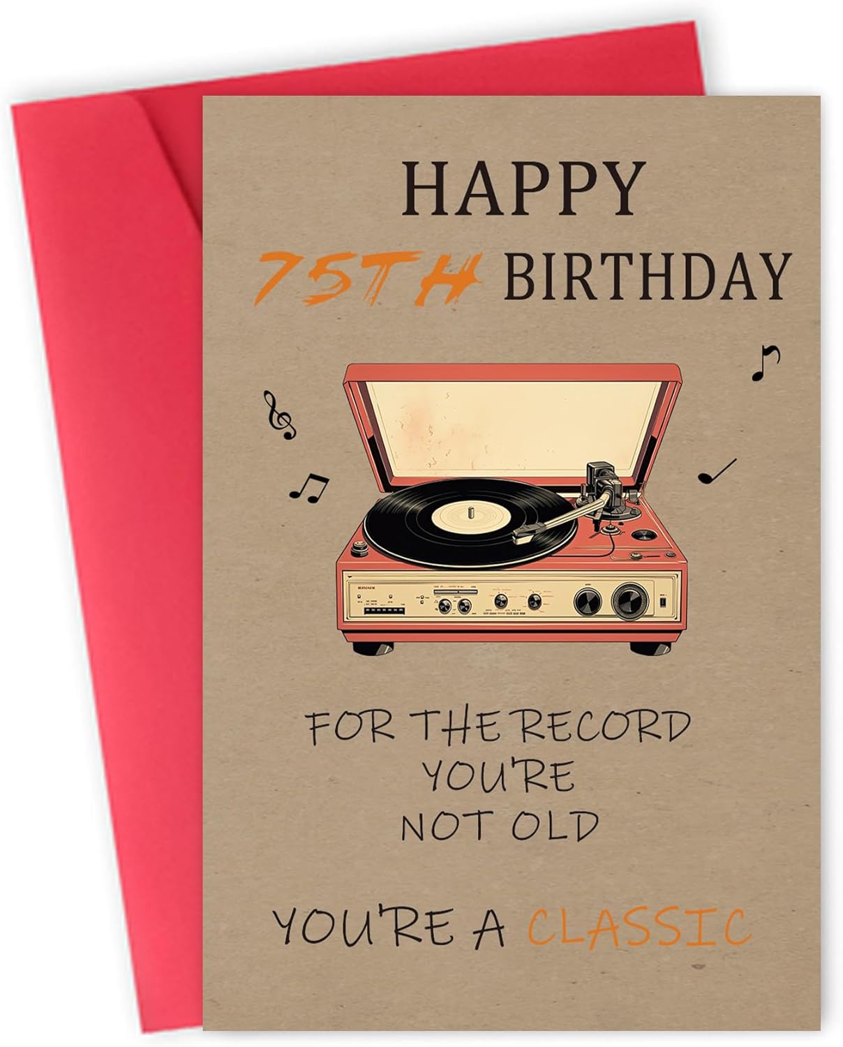 Funny 75th Birthday Card for Men Women, Happy 75th Birthday Decorations Gifts for Mom Dad, Vintage 75 Years Old Cards Gift Idea for Grandpa Grandma