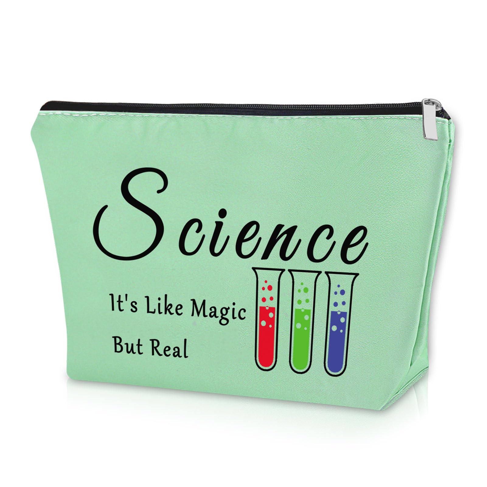 SazuwuScience Lover Gifts Green Makeup Bag Science Teacher Appreciation Gifts Medical Laboratory Scientist Gifts Cosmetic Bag Science Gifts for Adults Chemistry Birthday Graduation Christmas Gifts