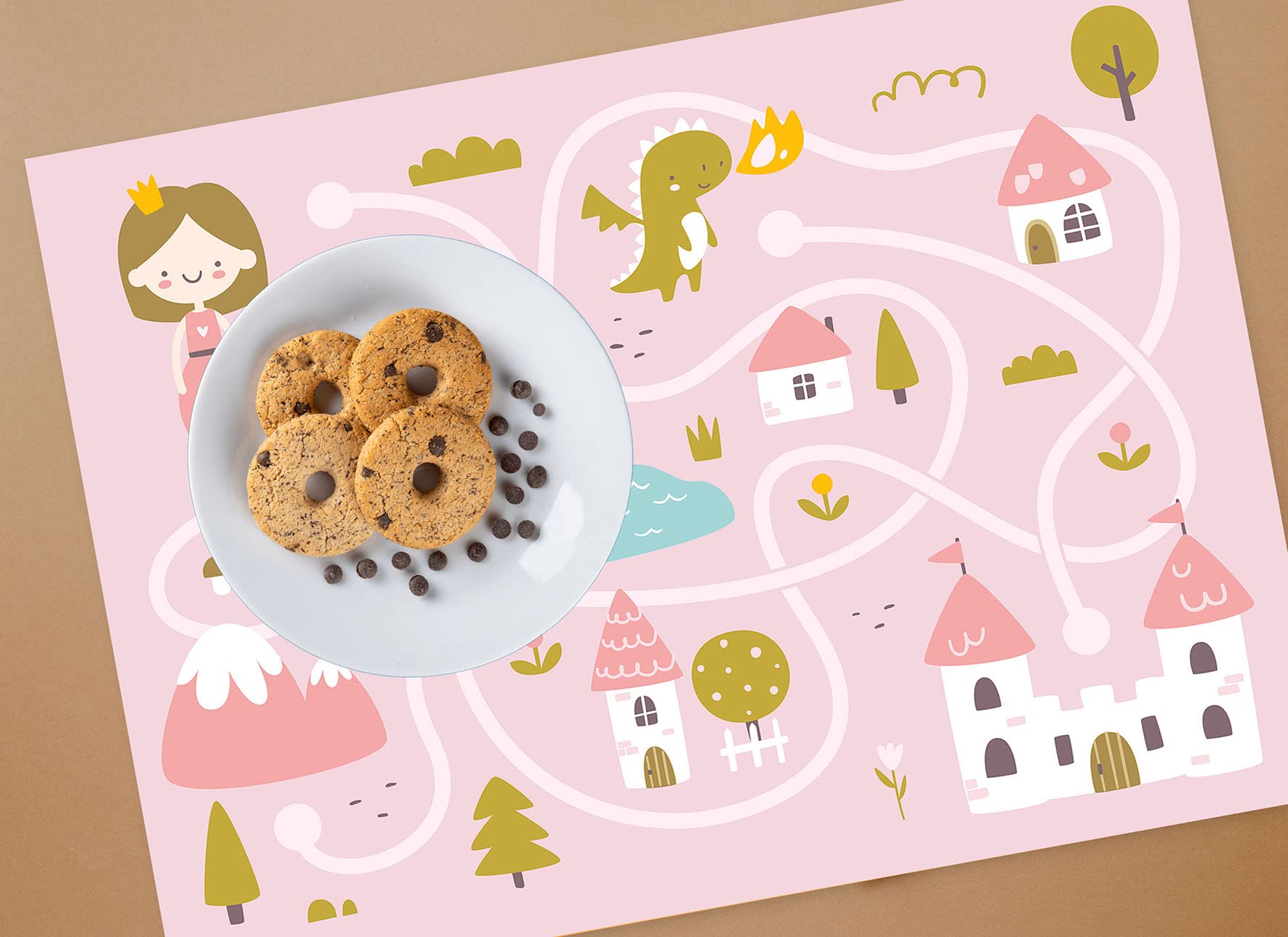 SET 4 TOVAGLIETTE americane VINILE 33x45 cm per bambini diverse fantasie OTTIMA IDEA scuola (Tovaglietta 59)