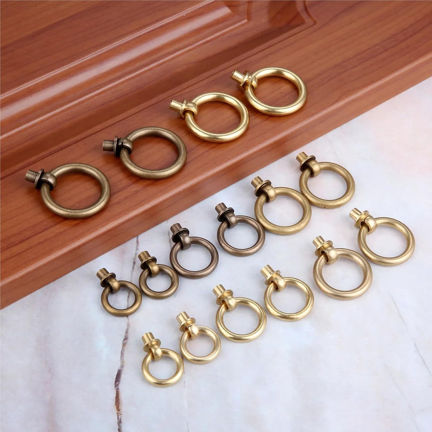 Dresser Knobs 8 Pcs Vintage Jewelry Box Ring Knobs Furniture Cabinet Cupboard Wardrobe Door Pulls Handle(30mm F)