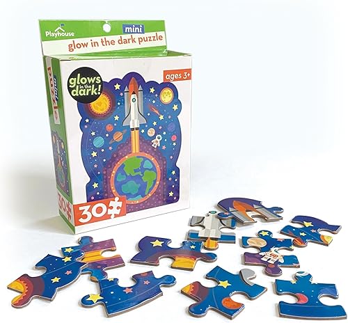 Miniatura 3 de Playhouse Mini rompecabezas con forma troquelada de 30 piezas que brillan en la oscuridad para niños