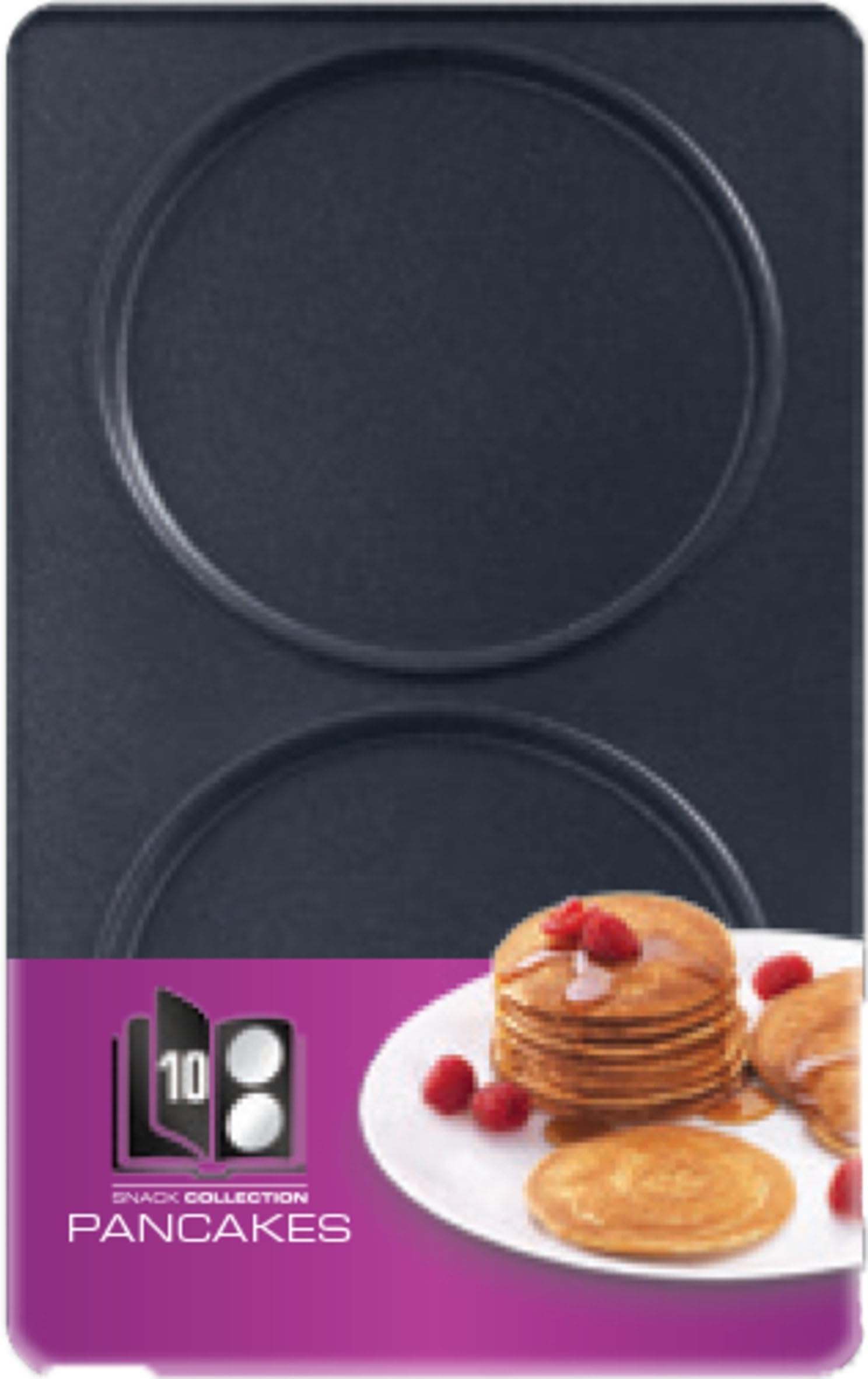 Tefal XA801012 Pancake Plates Set, Non-Stick, Snack Time, Accessory, Snack Collection, Black, XA8010