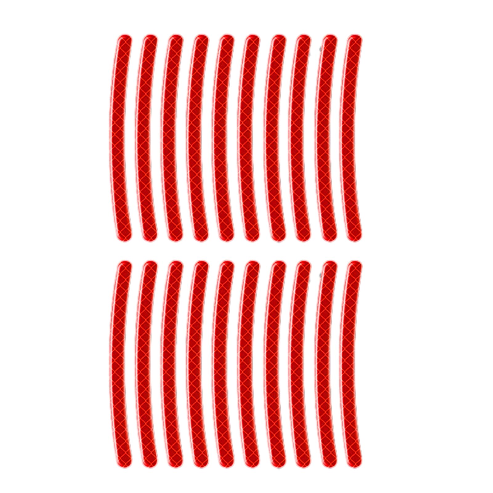 sugerou 20 Pack Reflective Wheel Stickers for Car Rims – Prismatic PVC Rim Tape for Night Visibility, Pre-Cut Safety Decals for 13-22 Inch Wheels Red 20PCS