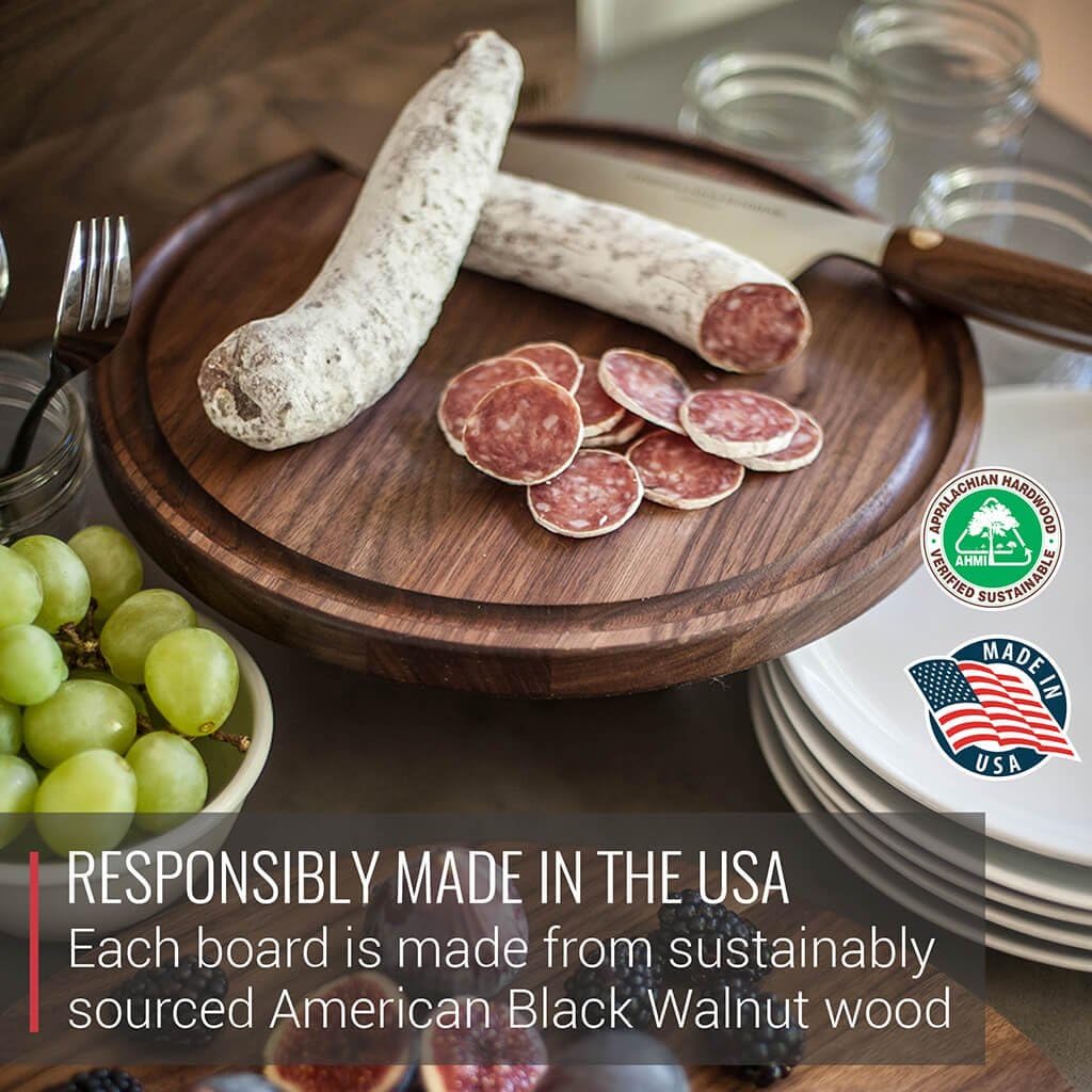 Bеѕt Cуbеr Mоndау 🔥 Made in USA Wood Cutting Board by Virginia Boys Kitchens - made from Sustainable American Hardwood Walnut (Walnut, 10.5 Round) Blасk Frіdау - 60% оƒƒ Made in USA Wood Cutting Board by Virginia Boys Kitchens - made from Sustainable American Hardwood Walnut (Walnut, 10.5 Round)