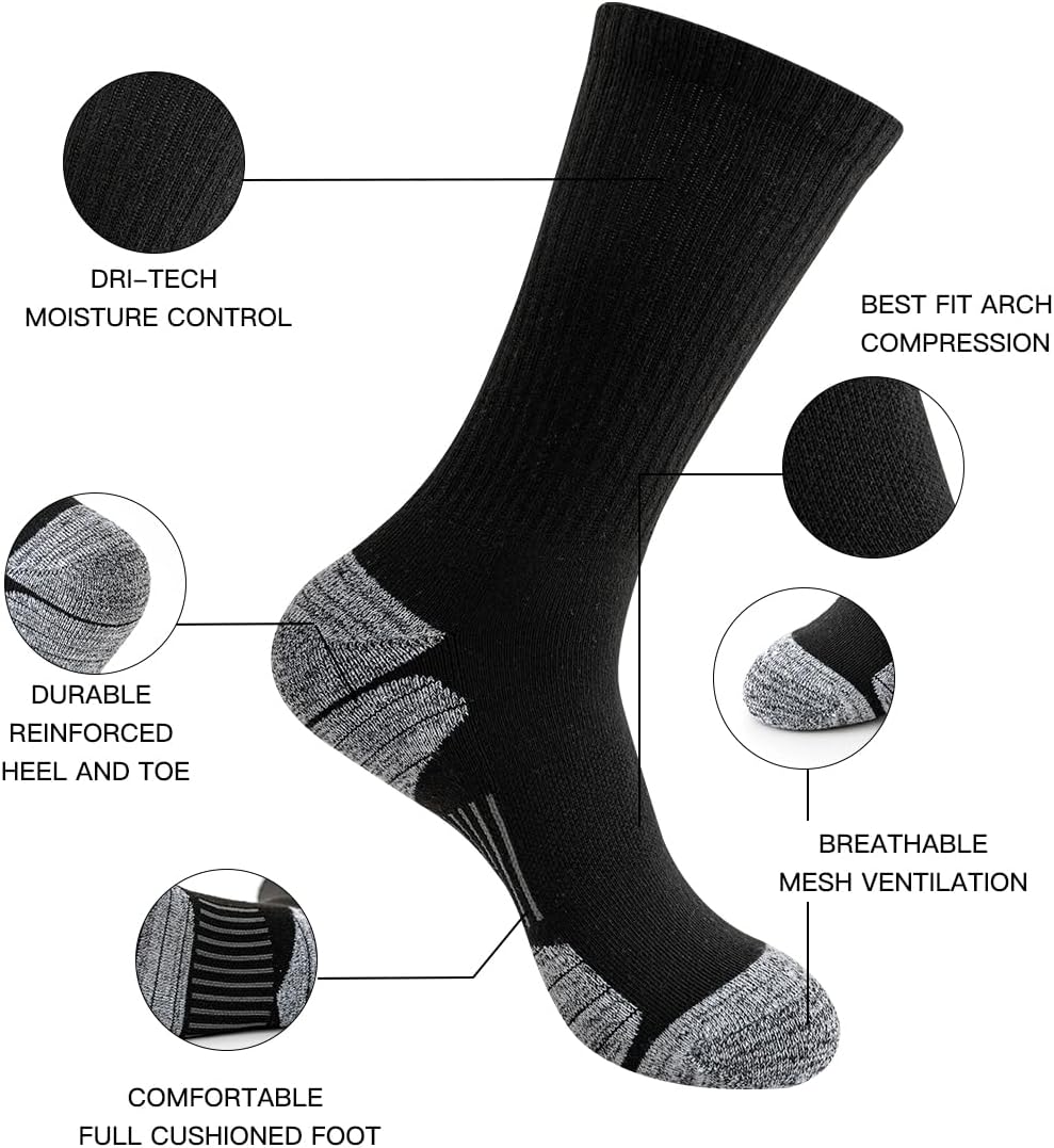 JOYNÉE 8 Pairs Mens Athletic Crew Socks Cushion Running Work Breathable Outdoor Socks for Men - Image 3