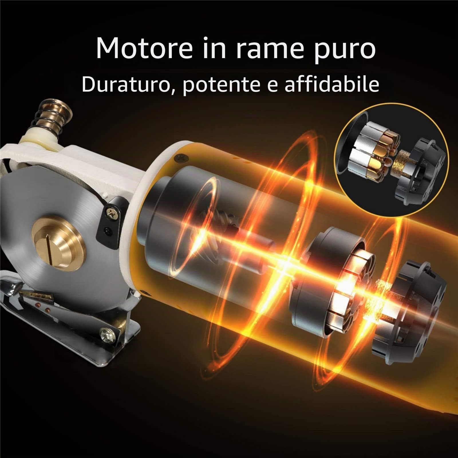 Taglierina elettrica rotante per tessuti Forbici elettriche per tessuti multistrato con spessore di taglio 1 per stoffa, tessuto, pelle e moquette con lame