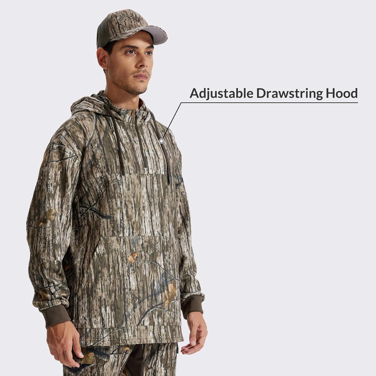 LOOGU Hunting Hoodies for Men Fleece Lining Performance Insulation Pullover Camo Hoodie