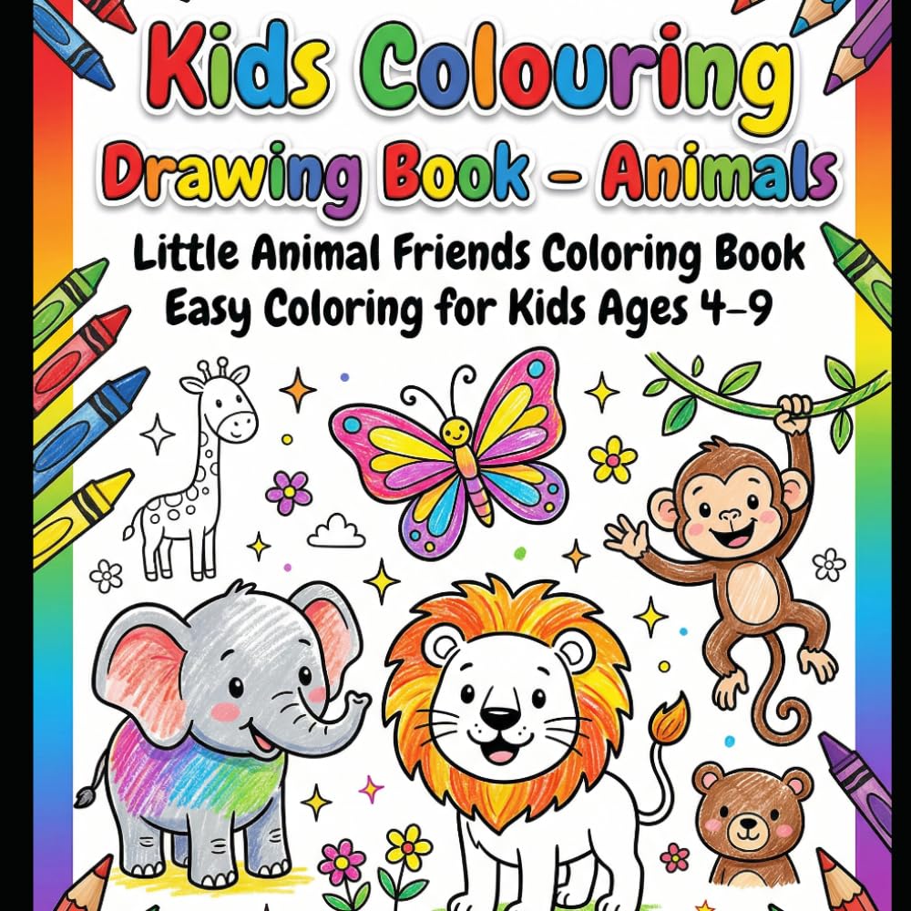 Amazing Animals Coloring Book For Kids Aged 4 to 9