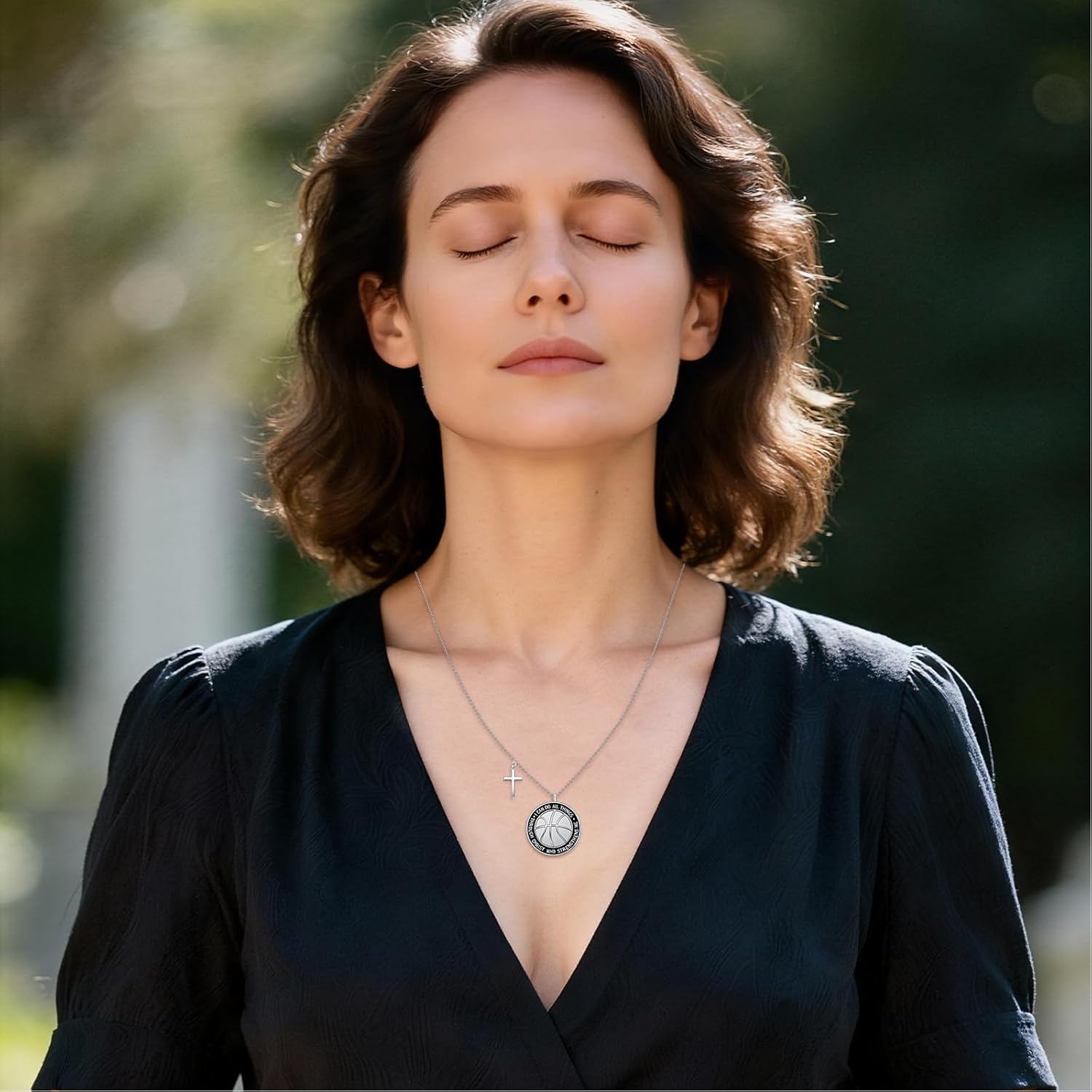 Fenthring Basketball Necklace for Women Sterling Silver 925 Cross Basketball Pendant Necklace Jewelry Gifts for Birthday Christmas - Image 8