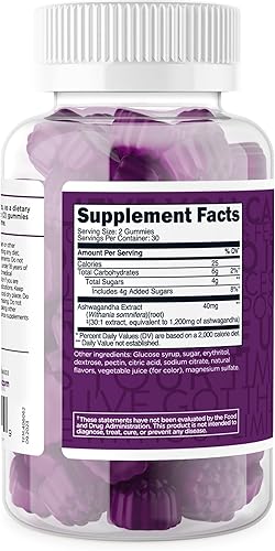 Miniatura 4 de TransformHQ Ashwagandha Gummies 1,200 mg, 60 gomitas  Suplemento de extracto de hierbas Ashwagandha  30 porciones, sin gluten, sin OMG