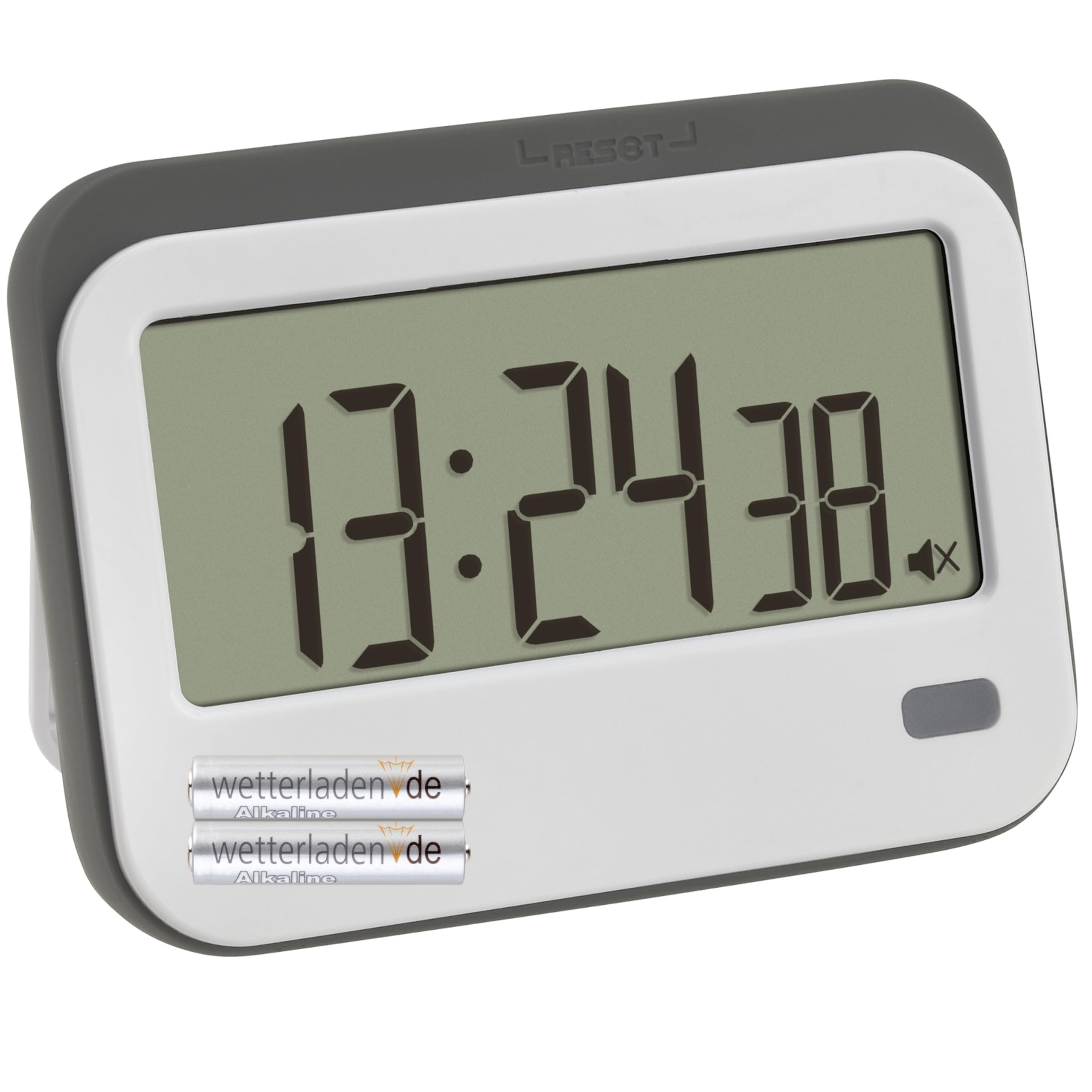 TFA Dostmann Digital Timer with Stopwatch and Alarm Clock, 38.2052.02, up to 23h/59min/59s, with Eyelet for Lanyard, Timer Alarm Clock, with LED Warning Light and 2 Volume Levels, Magnetic (White with