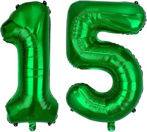 Globos digitales del número 15 de 32 pulgadas, del alfabeto, globos de cumpleaños del número 15, globos de helio, globos grandes para suministros de