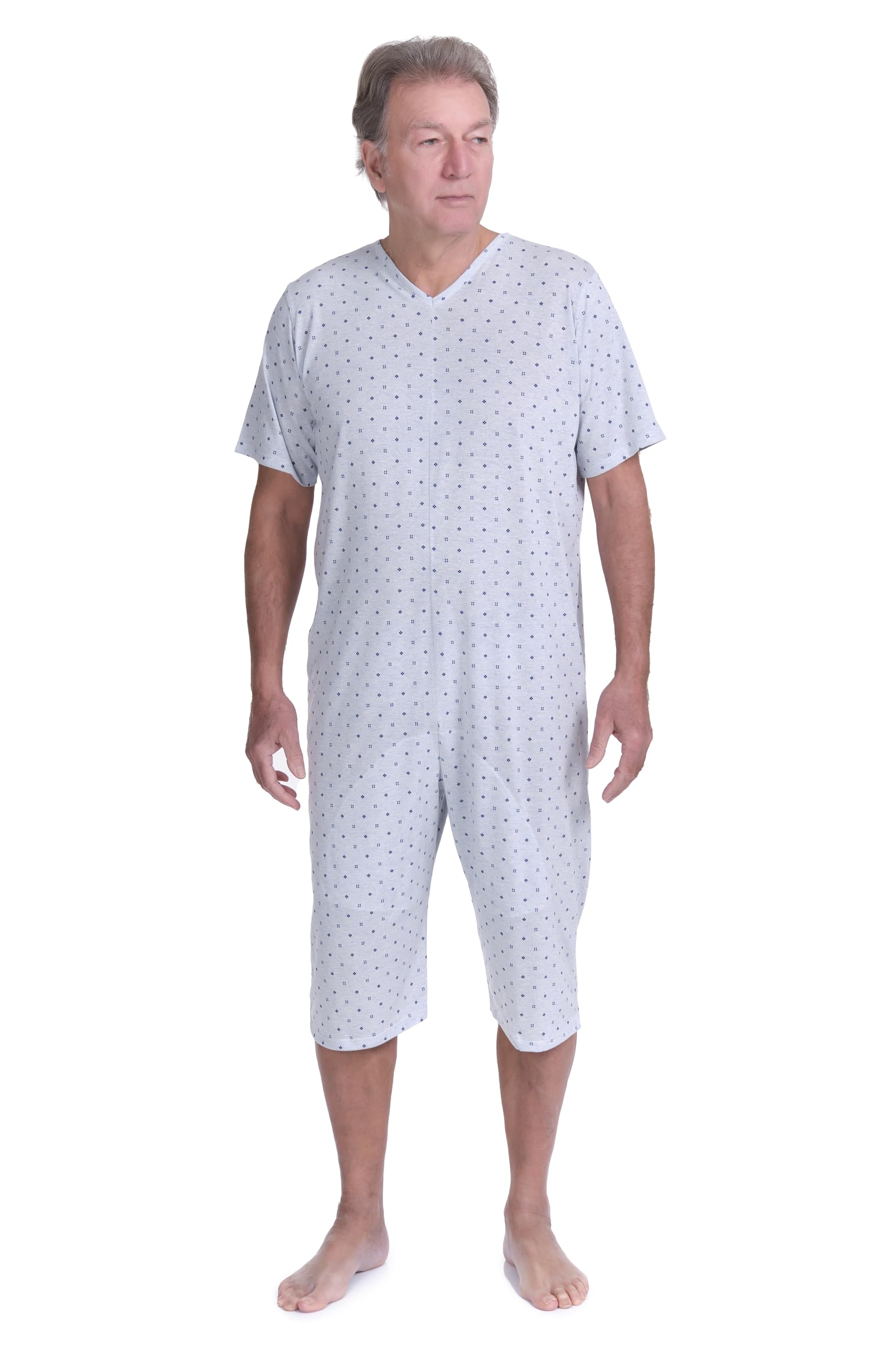 FERRUCCI Pyjama Tuton Santé Confort Manches Courtes Pantalon Court 1 Fermeture Épaule Dos