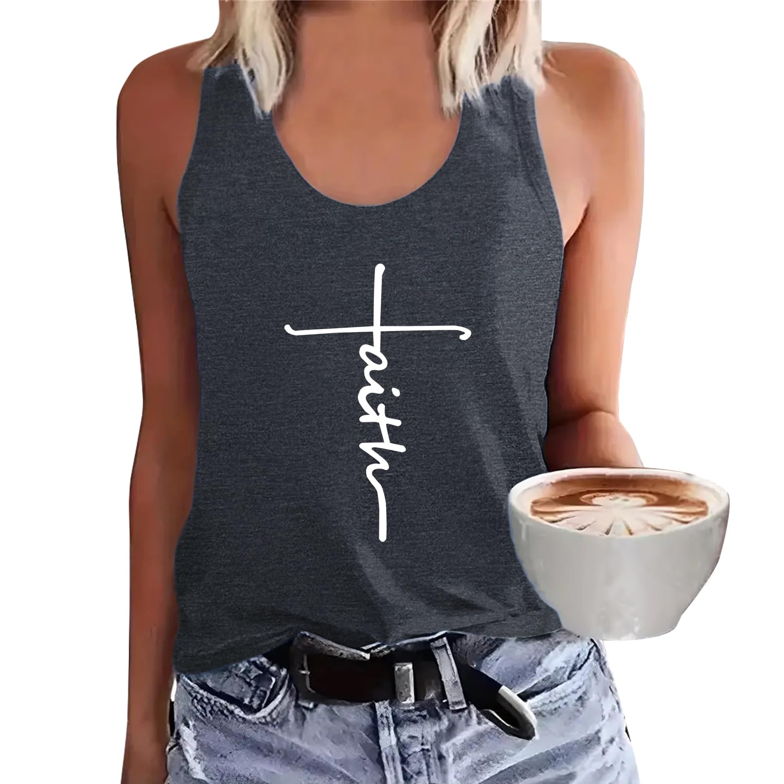 BLACKMYTH Women Summer Graphic Cami Tank Flowy Fit Tank Tops