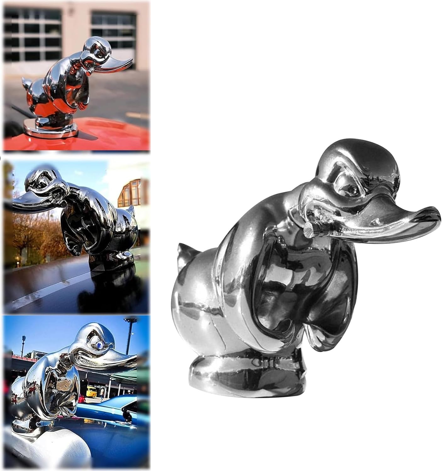 Angry Duck Hood Ornament Death Proof 3D Chromed Angry Duck Hood Ornament Death