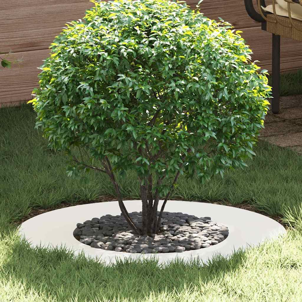 Anneau d'arbre Blanc en Acier 5 Pcs, Bordure de Protection Ronde pour Racine de Plante et Aménagement Paysager de Jardin Décoratif, Grille Métallique Blanche pour Extérieur 70x70cm