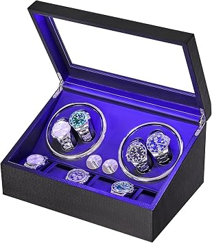 ANWBROAD Watch Winder for Automatic 4 Rotating Modes USB and LED Backlight