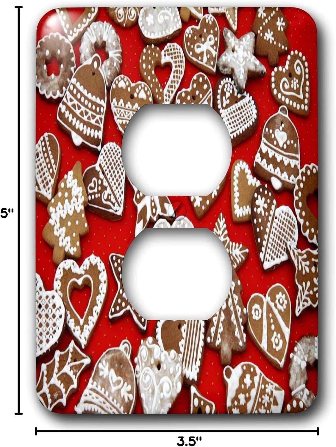 3dRose lsp_6212_6 Christmas Gingerbread Cookies 2 Plug Outlet Cover, Multicolor image 2
