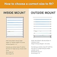 Vista 6 de Persilux Persianas Cebra Inalámbricas para Ventanas (59" A X 47" A, Blanco) Cortinas Enrollables de Doble Capa con Parada Libre para Día y Noche