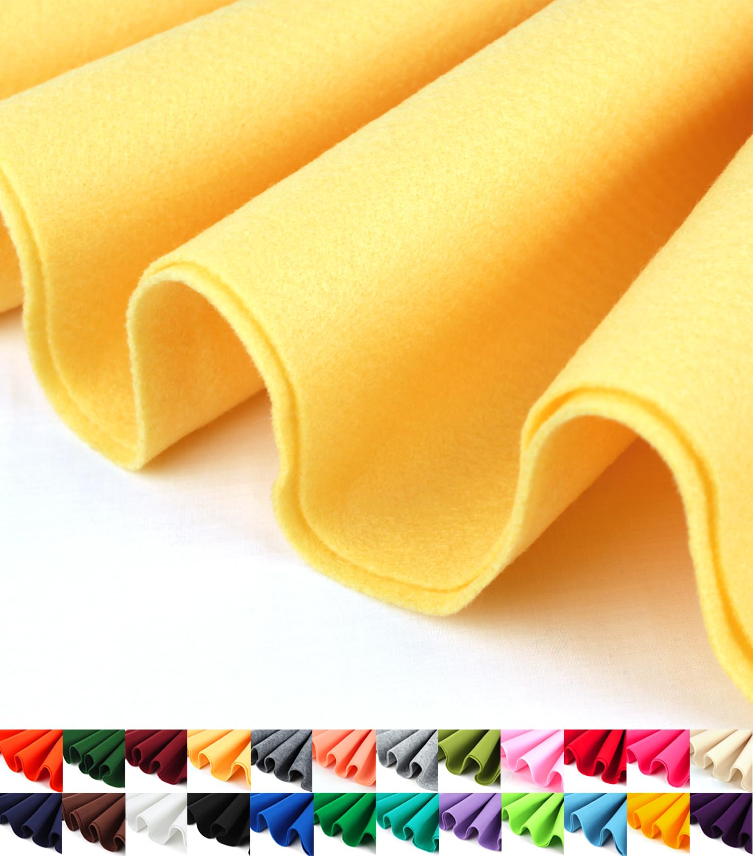 Barcelonetta | Felt Fabric | 72" Wide | 1.6mm Thick | Acrylic & Soft | Felt by the Yard | Felt for DIY Crafts, Projects, Sewing (Banana, 2 Yard)