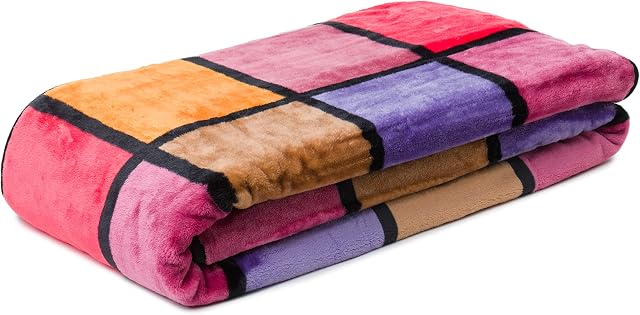 Gözze Antigua 40015-36-5020 Washable Microfibre Blanket - Certified Öko-Tex 100 - Orange/Red/Yellow 150 x 200 cm