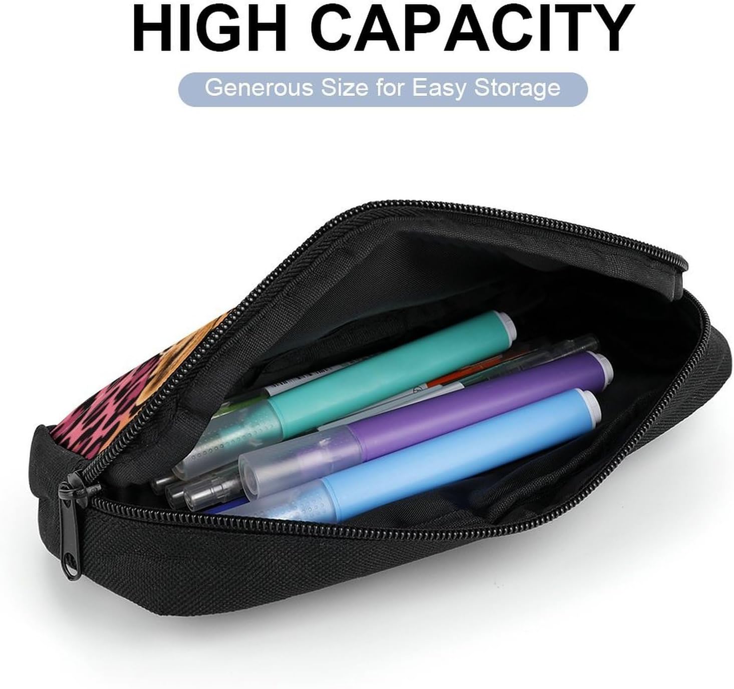 Leopard Large Pencil Case Pouch Big Capacity for Office image 5