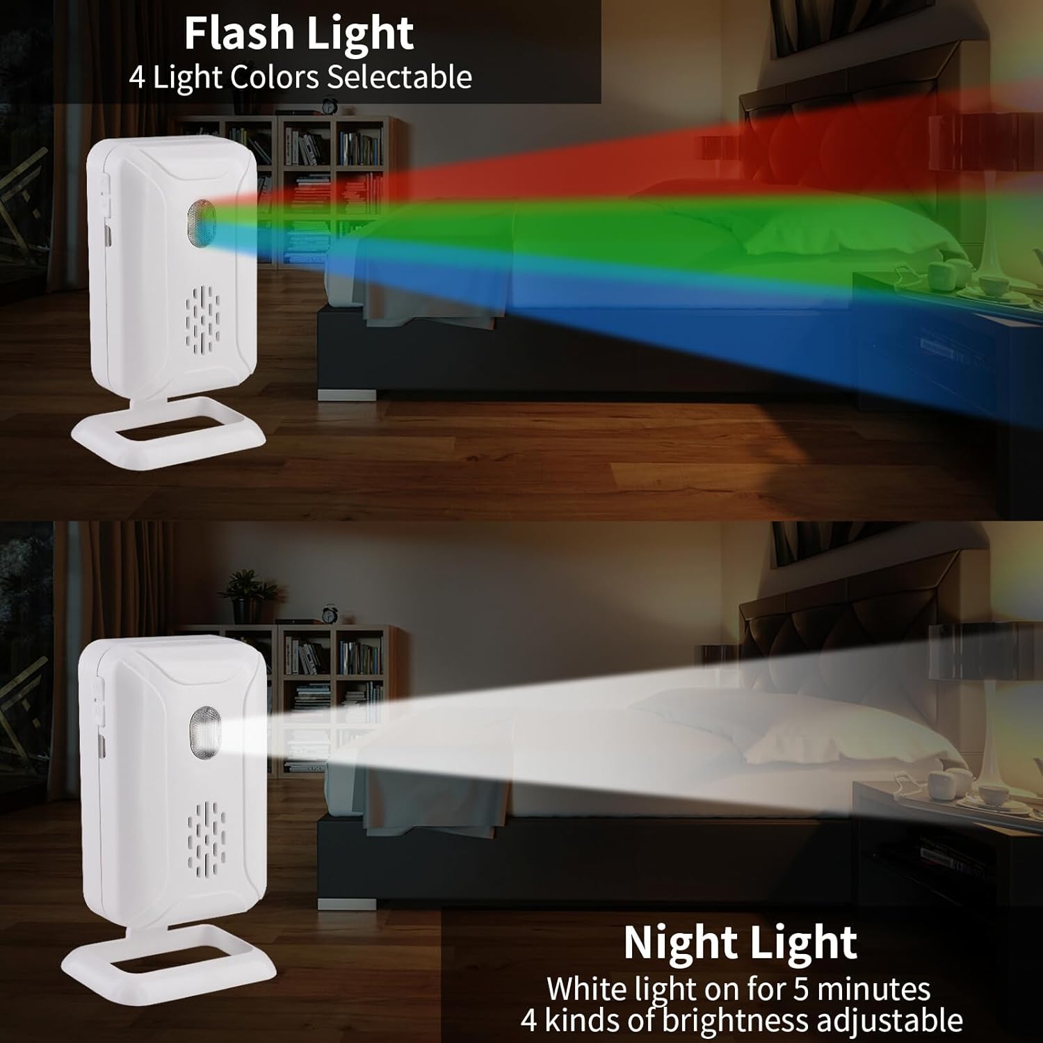 Wireless Motion Sensor Door Chime, Entry Alert Chime for Business, Door Alarm,112LB Loud, Adjustable Volume and light brightness, for Home, Warehouse, Villa Security(3Sensors& 2Receiver)