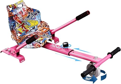 ملحق مقعد Hoverboard Hiboy HC-01 لألواح التحليق مقاس 6.5 بوصة و8 بوصات و8.5 بوصة و10 بوصات، سهل التجميع وقابل للتعديل بطول الإطار، ملحق Hoverboard Go Kart للأطفال والكبار