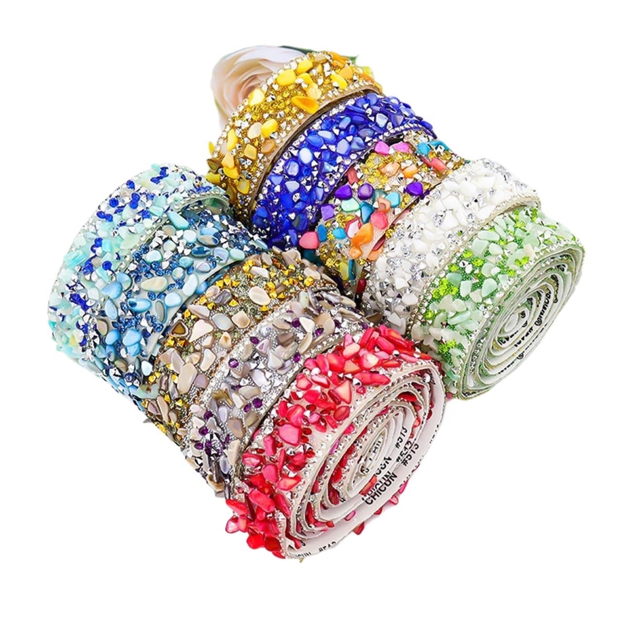 Brillantini Adesivi Rotolo di fascia scintillante con pietra diamantata | Decorazioni regalo artigianali fai-da-te autoadesive for feste di matrimonio in resina da 10 metri(Deep blue)