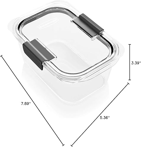 Miniatura 27 de Contenedor de almacenamiento de alimentos Rubbermaid Brilliance, plástico sin BPA, Mini, 0,5 tazas, 4 unidades, transparente, Transparente