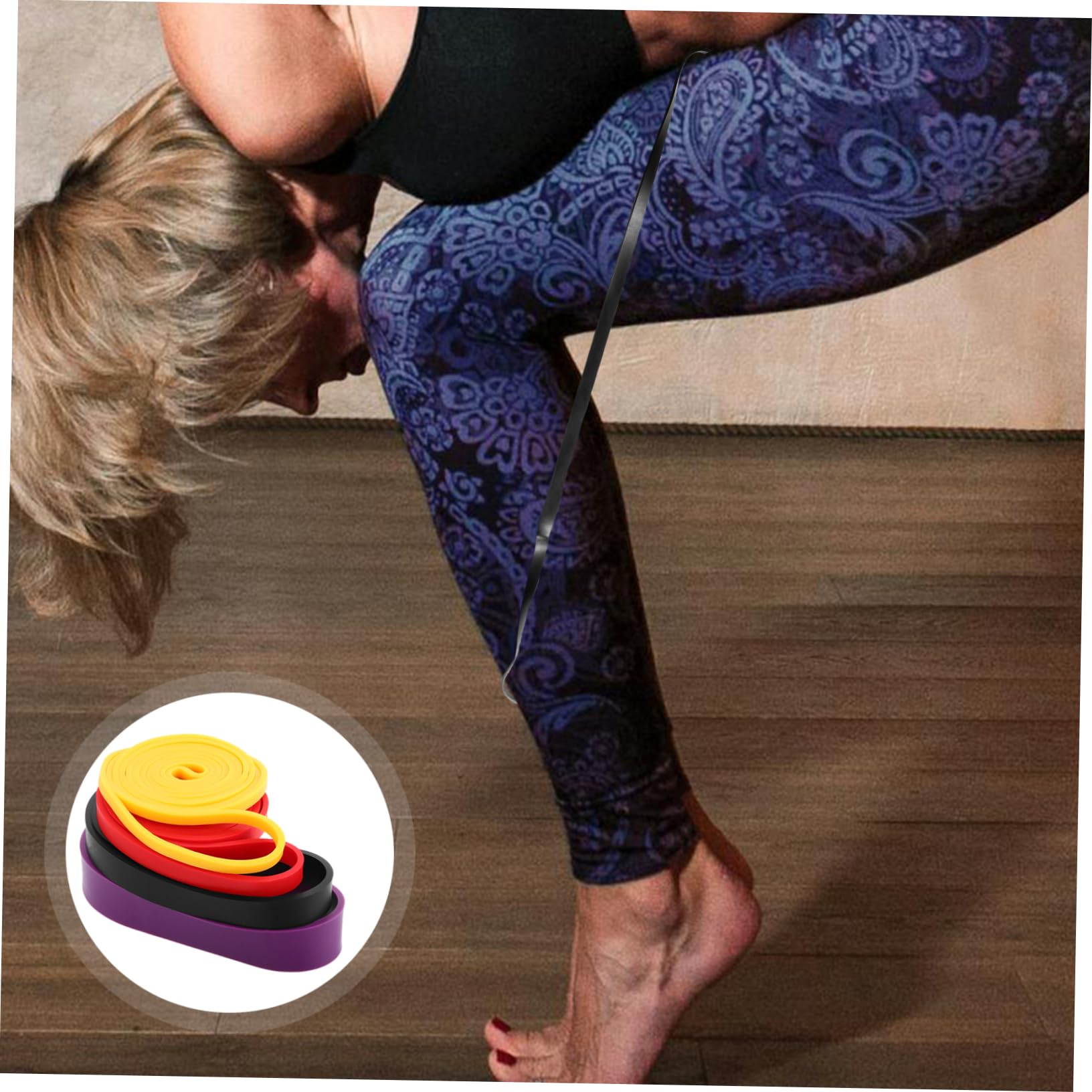 SUPVOX 4piezas Bandas De Resistencia Individuales Bandas TPE para Entrenamiento Yoga Pilates Fortalecimiento Muscular Portátil