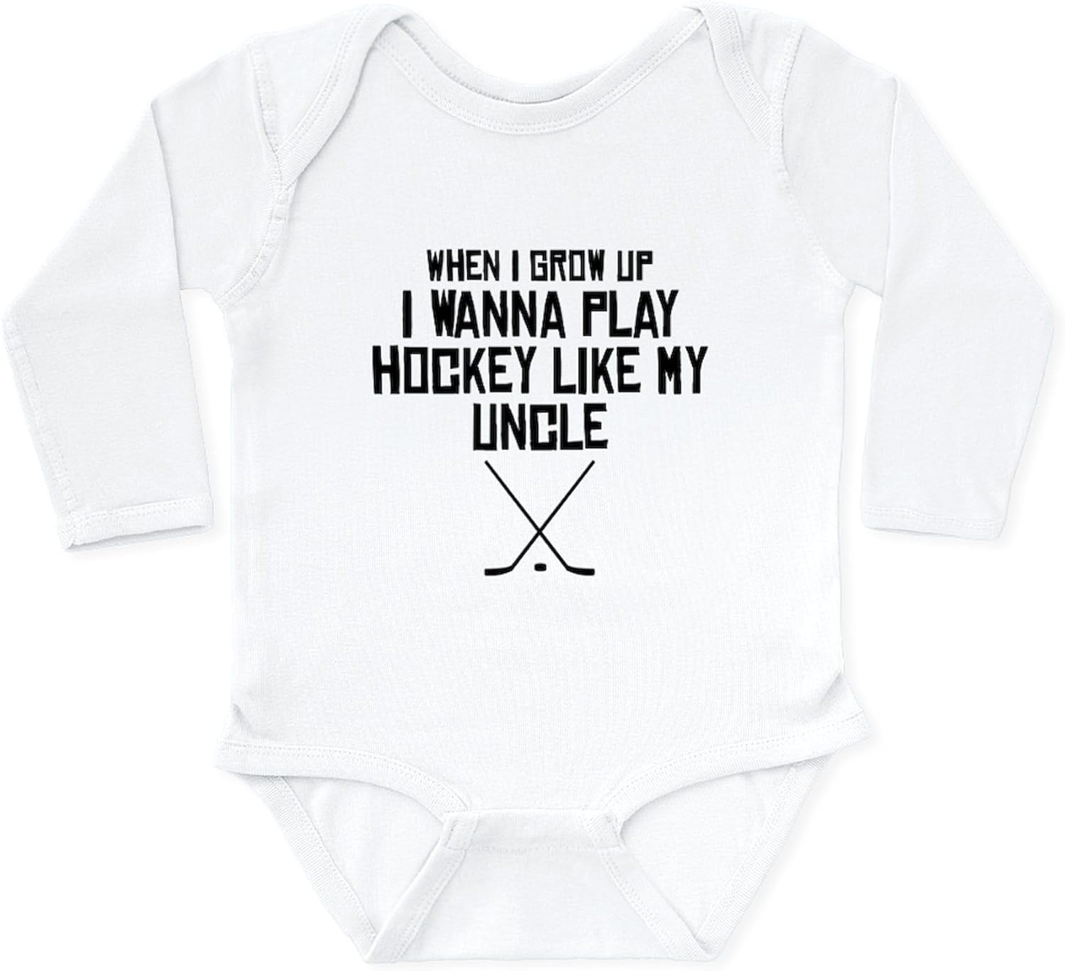 CafePress Play Hockey Like My Uncle Body Suit Cute Long Sleeve Infant Baby Bodysuit Romper