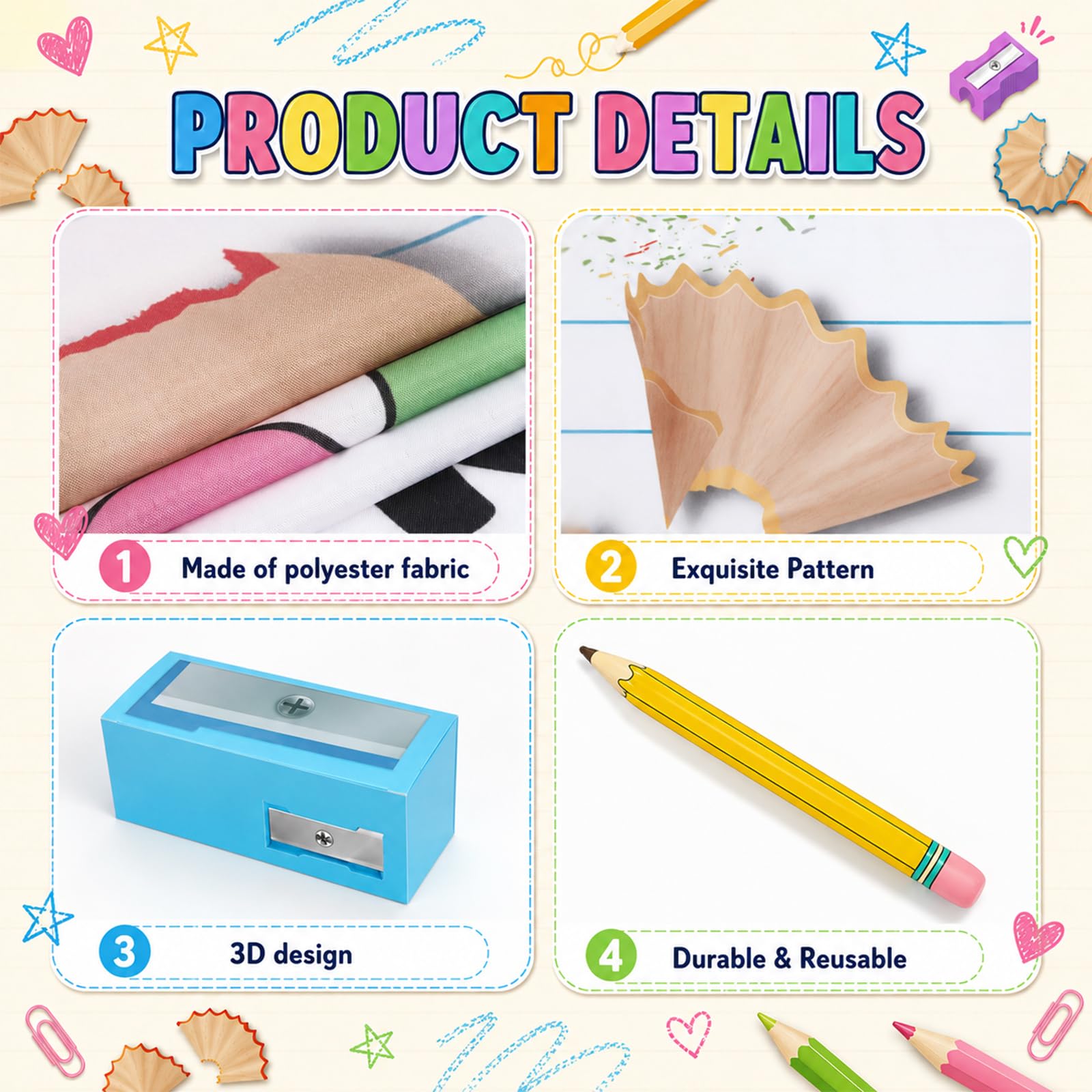 Notizbuch Bleistift Klassenzimmer Tür Dekor 3D Bleistift und Quader Bleistifte Box Notebook Tür Banner Zurück in die Schule Klassenzimmer Dekoration Zurück zur Schule Türabdeckung für Zuhause Schule