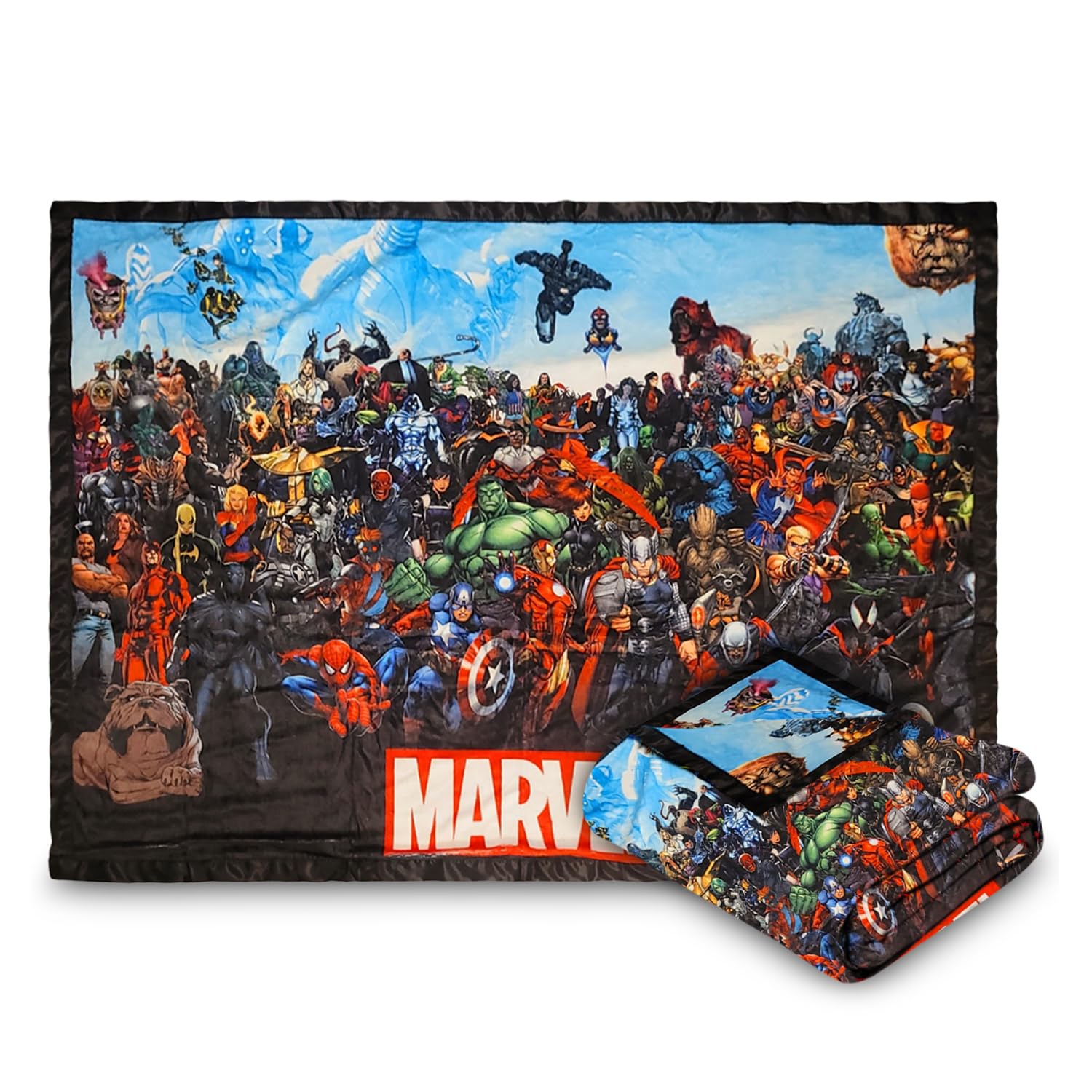 Marvel Comics Universe Characters Fleece Softest Comfy Throw Blanket for Adults & Kids| Measures 60 x 45 Inches