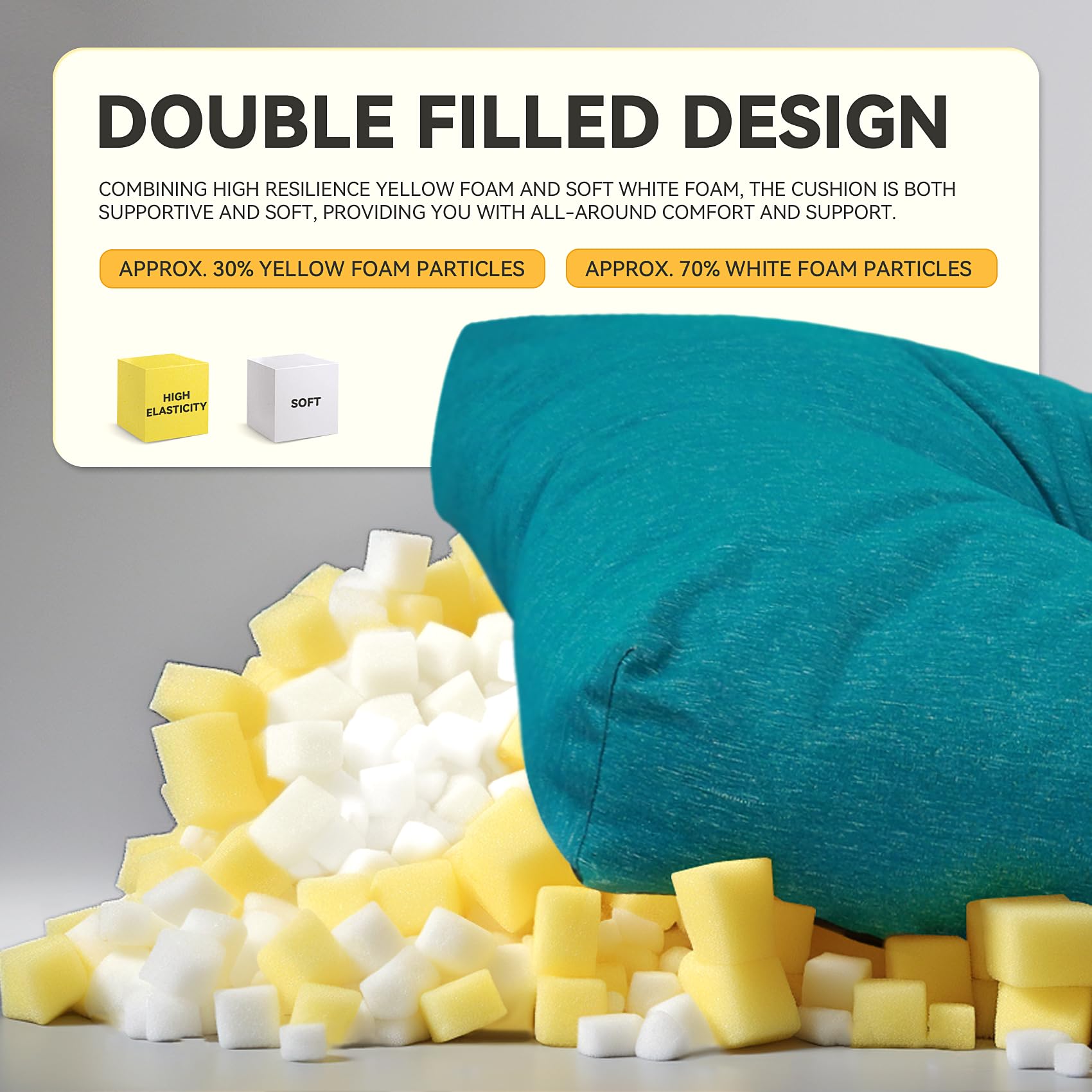 ROFIELTY Bench Cushion, Custom Polyester, Furniture Cushion, Plush, Outdoor Indoor, 119.0in x 40.0in, Custom Size, Durable, Sponge Pellets