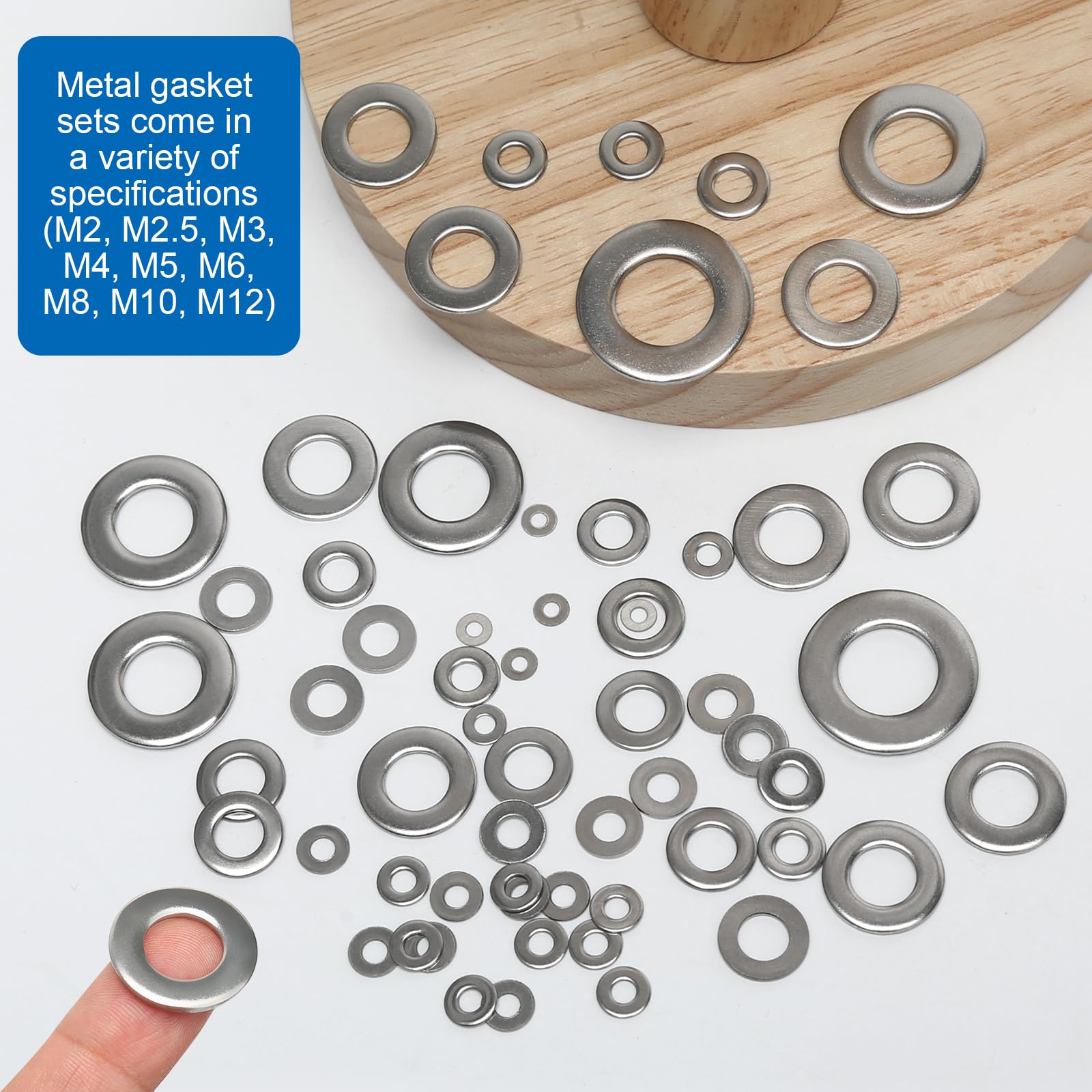910 Pezzi Kit Rondelle Alzaporta, Rondelle Acciaio Inox, Rondella Metallo per Viti e Bulloni (M2, M2.5, M3, M4, M5, M6, M8, M10, M12)