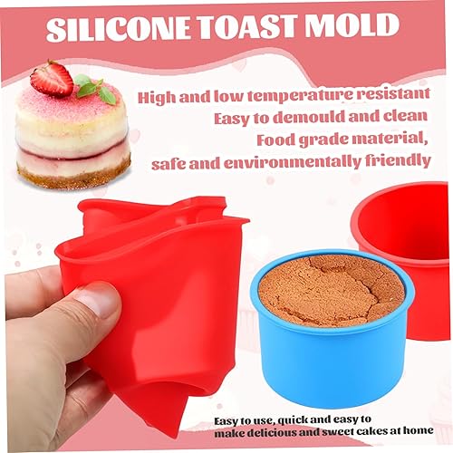 Miniatura 5 de 12 moldes de silicona para tartas, molde redondo antiadherente de silicona de 4 pulgadas, fácil de limpiar, molde para hornear para sartenes de