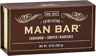 Peppered Cardamom and Juniper Man Bar - EXFOLIATING - No Harmful Chemicals - Good for All Skin Types - Made in the USA