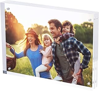 SimbaLux Magnetic Acrylic Picture Photo Frame 8x10 inches 24mm Thick wit...