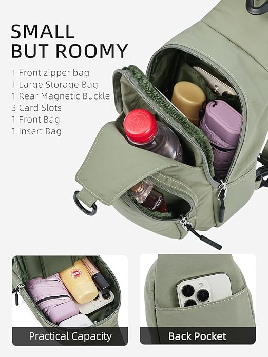 WESTBRONCO Small Sling Bag for Women Nylon Crossbody Sling Backpck Lightweight for Travel Casual Daily thumbnail 3