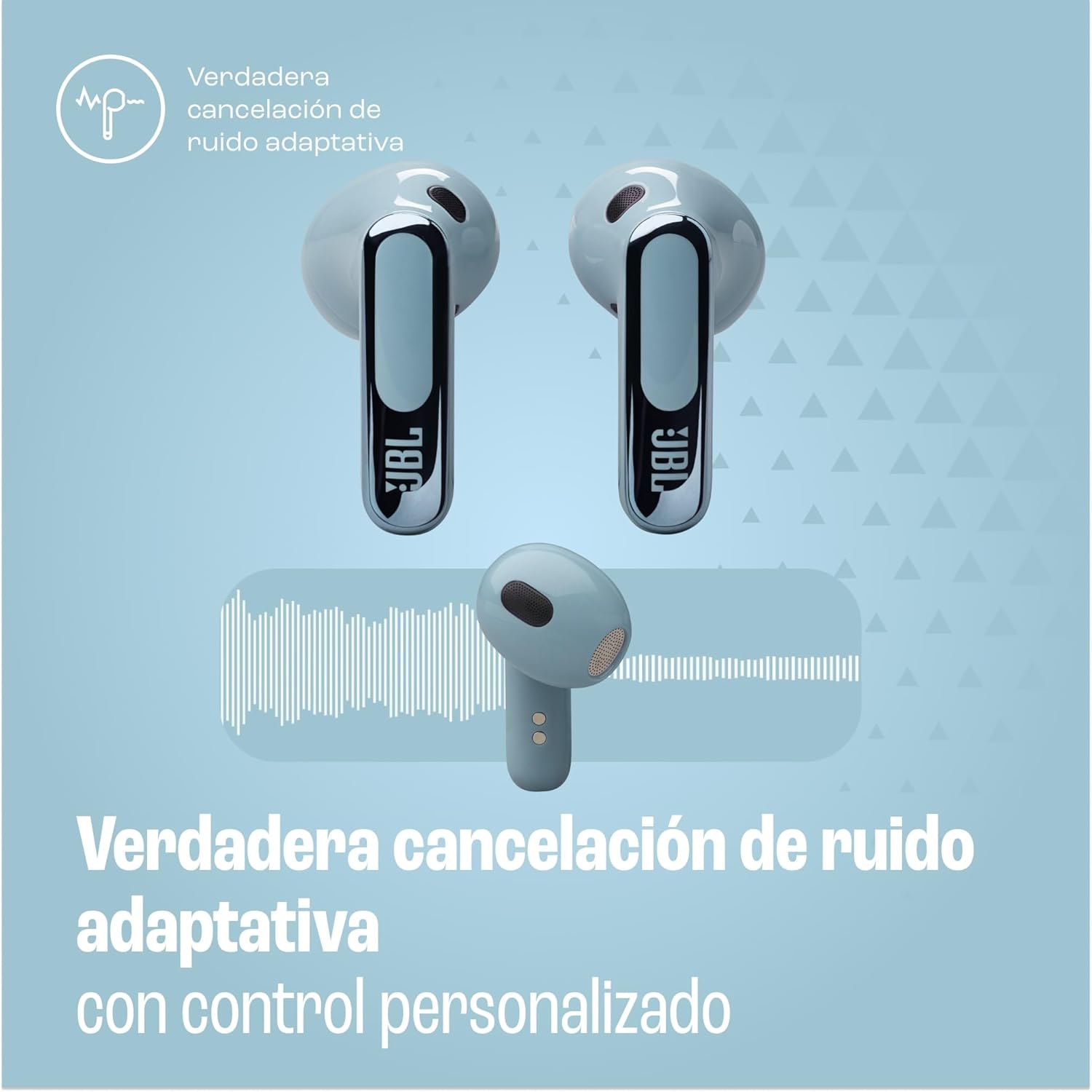 JBL Live Flex 3 Auriculares inalámbricos de botón True Wireless con cancelación de ruido adaptable, hasta 50 horas de reproducción, Bluetooth, audio de alta resolución, azul 7