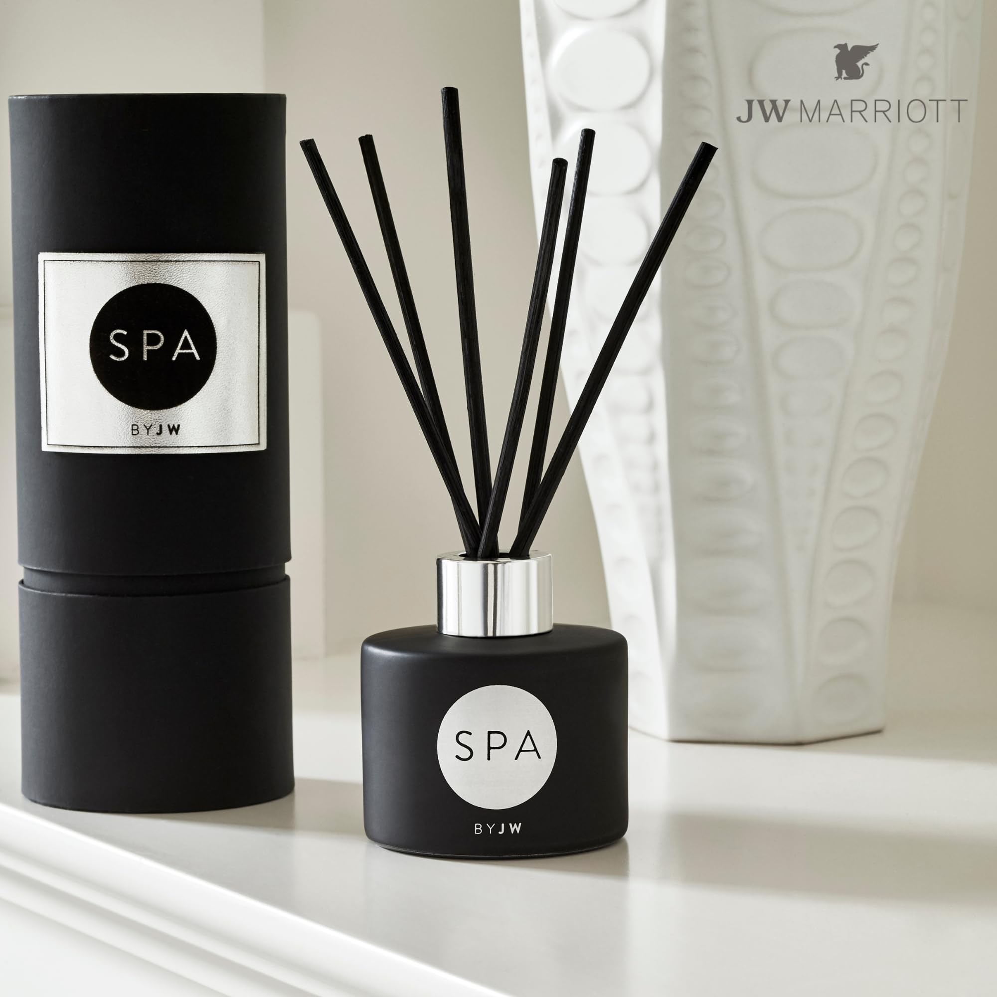 JW Marriott SPA by JW Reed Diffuser - Luxury Hotel Fragrance Collection - Grapefruit, Cucumber, Flower Petals, Musk - Pack of 6 Diffuser Sticks - Vase not Included - 7 inches