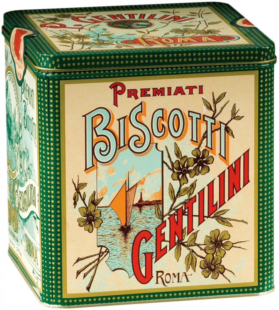 Latta Biscotti Assortiti 1kg – Edizione Retrò da Collezione con Margherite, Brasil, Osvego Mini e Marie – Idea Regalo Elegante con Selezione Classica di Biscotti Italiani Tradizionali