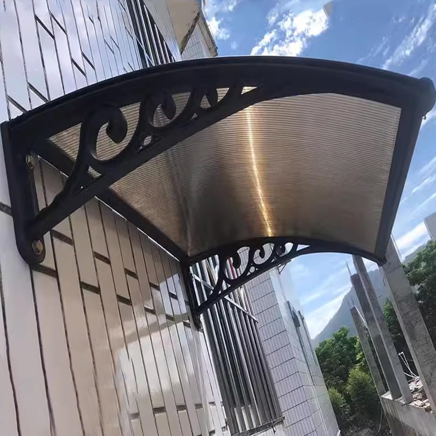 CZYZMDD Entryway Canopy Awning 80x80 cm Polycarbonate Rain Protection for Doors Patios Windows & Porches - 2.5 mm Thick Outdoor Shelter.