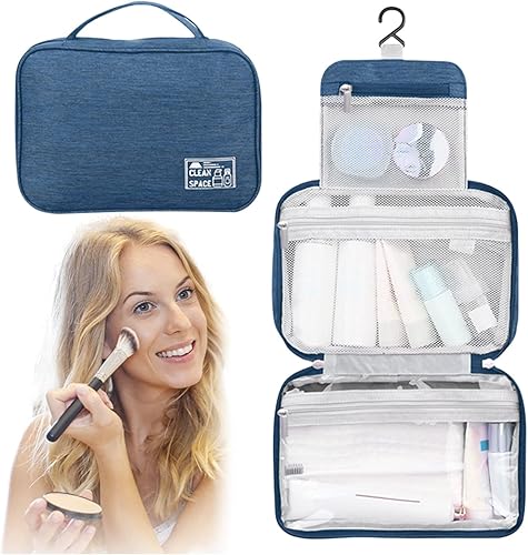 Miniatura 3 de Estuche de transporte de maquillaje para adolescentes, bolsa de aseo de viaje, bolsa de cosméticos de maquillaje, bolsa grande para colgar artículos