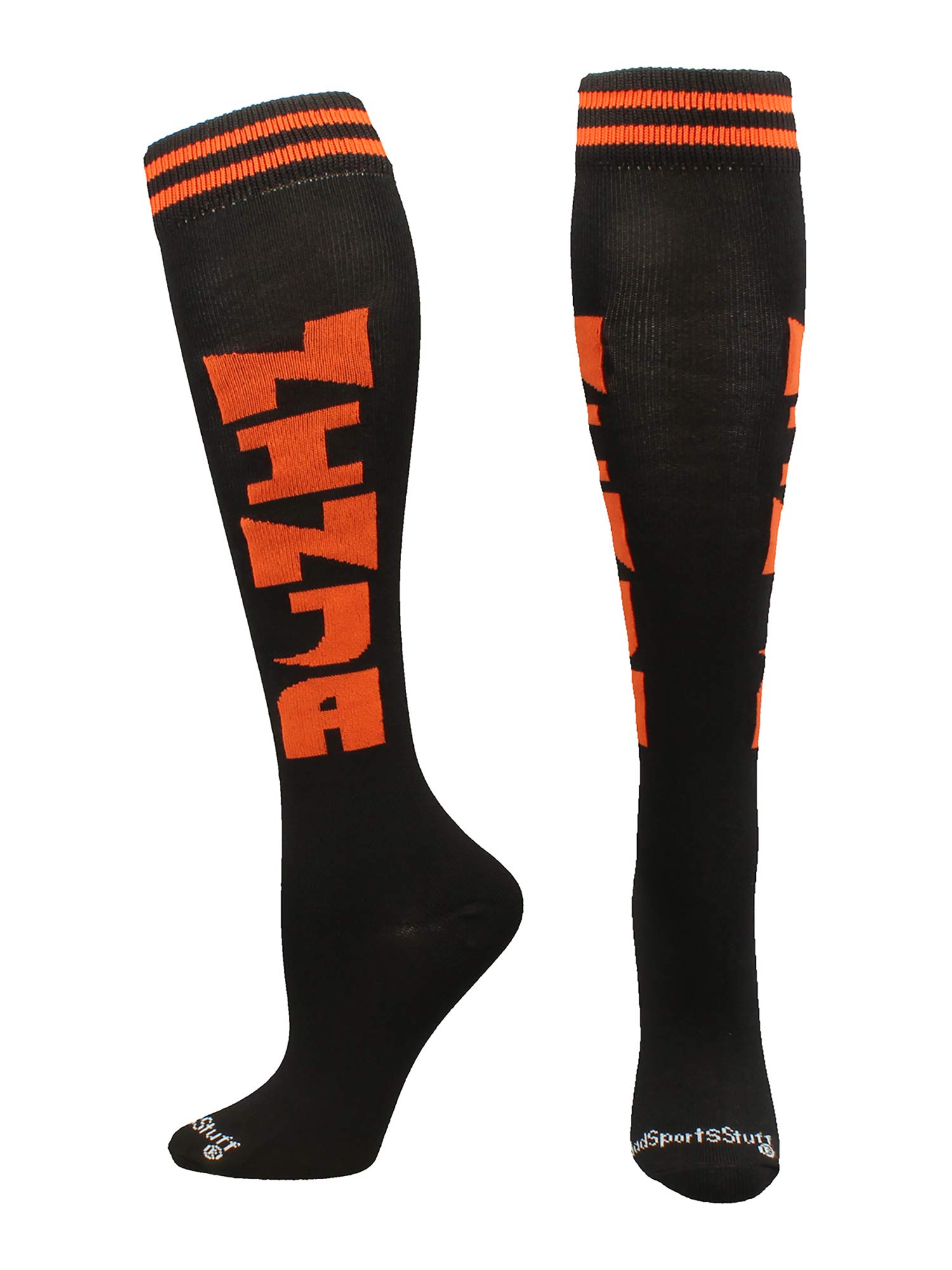 MadSportsStuff Neon Rainbow Unicorn Athletic Over the Calf Socks - for Softball Soccer - Youth and Adult